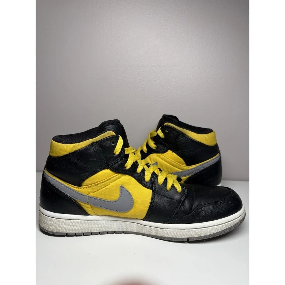 Nike Jordan 1 Retro Mid Phat 364770-050 Black Yellow Men's Sneakers - Size‎ 9.5